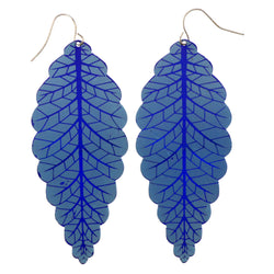 Mi Amore Leaf Dangle-Earrings Blue