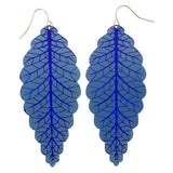 Mi Amore Leaf Dangle-Earrings Blue