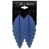 Mi Amore Leaf Dangle-Earrings Blue