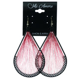 Mi Amore String Art Dangle-Earrings Pink/Black