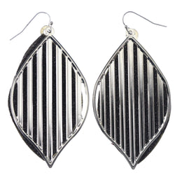 Mi Amore Glitter Sparkle Striped Dangle-Earrings Silver-Tone & Black