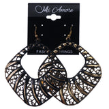 Mi Amore Antiqued Dangle-Earrings Gold-Tone/Black