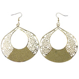 Mi Amore Glitter Sparkle Dangle-Earrings Gold-Tone