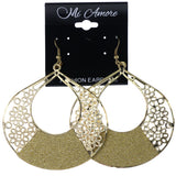 Mi Amore Glitter Sparkle Dangle-Earrings Gold-Tone