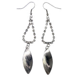 Mi Amore Textured Dangle-Earrings Silver-Tone