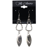 Mi Amore Textured Dangle-Earrings Silver-Tone