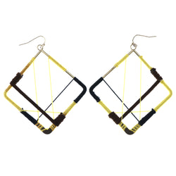Mi Amore String Art Dangle-Earrings Yellow/Black
