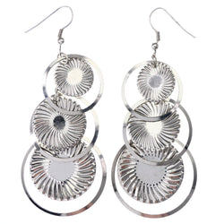 Mi Amore Textured Dangle-Earrings Silver-Tone