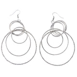 Mi Amore Textured Dangle-Earrings Silver-Tone