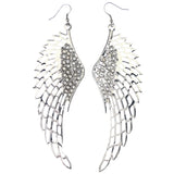 Mi Amore Angel Wings Dangle-Earrings Silver-Tone