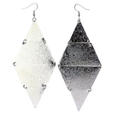 Mi Amore Textured Dangle-Earrings Silver-Tone