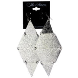 Mi Amore Textured Dangle-Earrings Silver-Tone