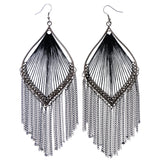 Mi Amore String Art Dangle-Earrings Black/Silver-Tone