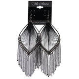 Mi Amore String Art Dangle-Earrings Black/Silver-Tone