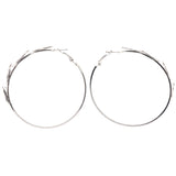 Mi Amore Glitter Sparkle Heart Hoop-Earrings Silver-Tone