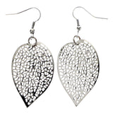 Mi Amore Leaf Dangle-Earrings Silver-Tone