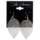 Mi Amore Leaf Dangle-Earrings Silver-Tone