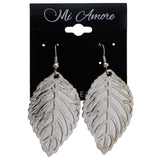 Mi Amore Leaf Dangle-Earrings Silver-Tone