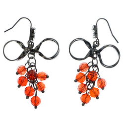 Mi Amore Bow Dangle-Earrings Black/Red