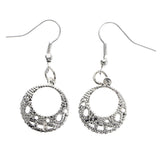 Mi Amore Textured Dangle-Earrings Silver-Tone