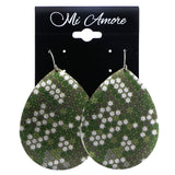 Mi Amore Dangle-Earrings Green/Silver-Tone