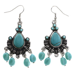 Mi Amore Dangle-Earrings Blue/Silver-Tone