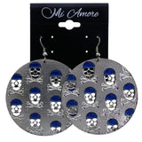 Mi Amore Skull and Crossbones Dangle-Earrings Silver-Tone/Blue