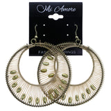 Mi Amore String Art Dangle-Earrings Brown/Gold-Tone