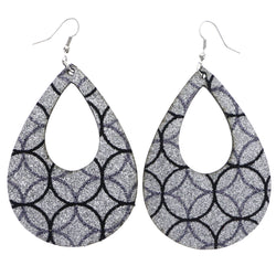 Mi Amore Glitter Dangle-Earrings Silver-Tone/Black