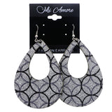 Mi Amore Glitter Dangle-Earrings Silver-Tone/Black