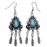 Mi Amore Antiqued Dangle-Earrings Silver-Tone/Blue