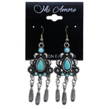 Mi Amore Antiqued Dangle-Earrings Silver-Tone/Blue