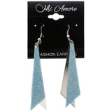 Mi Amore Glitter Dangle-Earrings Blue/Silver-Tone