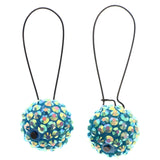 Mi Amore AB Finish Dangle-Earrings Blue/Silver-Tone