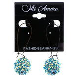 Mi Amore AB Finish Dangle-Earrings Blue/Silver-Tone