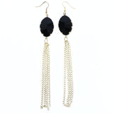 Mi Amore Faceted Dangle-Earrings Gold-Tone/Black