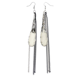 Mi Amore Dangle-Earrings Black/Silver-Tone