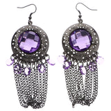 Mi Amore Dangle-Earrings Silver-Tone/Purple