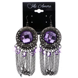 Mi Amore Dangle-Earrings Silver-Tone/Purple