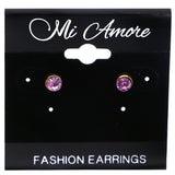 Mi Amore Stud-Earrings Purple/Gold-Tone