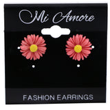 Mi Amore Flower Stud-Earrings Pink/Yellow