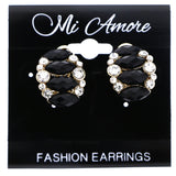 Mi Amore Stud-Earrings Black/Silver-Tone