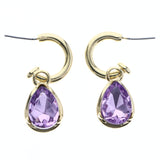 Mi Amore Reversable  Dangle-Earrings Gold-Tone/Purple