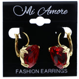 Mi Amore Heart Dangle-Earrings Red/Gold-Tone