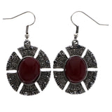 Mi Amore Antiqued Dangle-Earrings Silver-Tone/Red