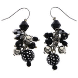 Mi Amore Dangle-Earrings Black/Silver-Tone