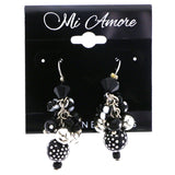 Mi Amore Dangle-Earrings Black/Silver-Tone