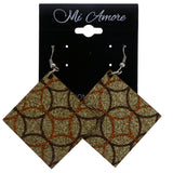 Mi Amore Glitter Dangle-Earrings Gold-Tone/Brown