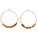 Mi Amore AB Finish Hoop-Earrings Gold-Tone/Peach