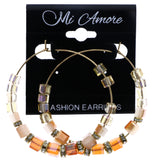 Mi Amore AB Finish Hoop-Earrings Gold-Tone/Peach